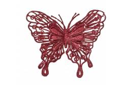 Декоративное изделие на клипсе Бабочка, цвет: марсала, 12 см