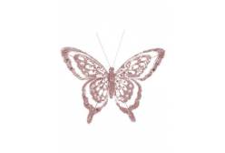 Новогоднее ёлочное украшение Бабочка в розовом, арт. 82247